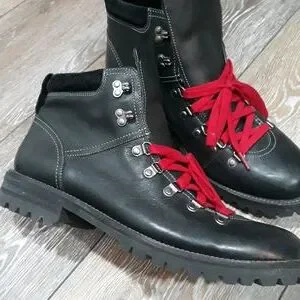 Cole Haan | Shoes | Cole Haan Black Leather Red Lace Boots  display picture 1